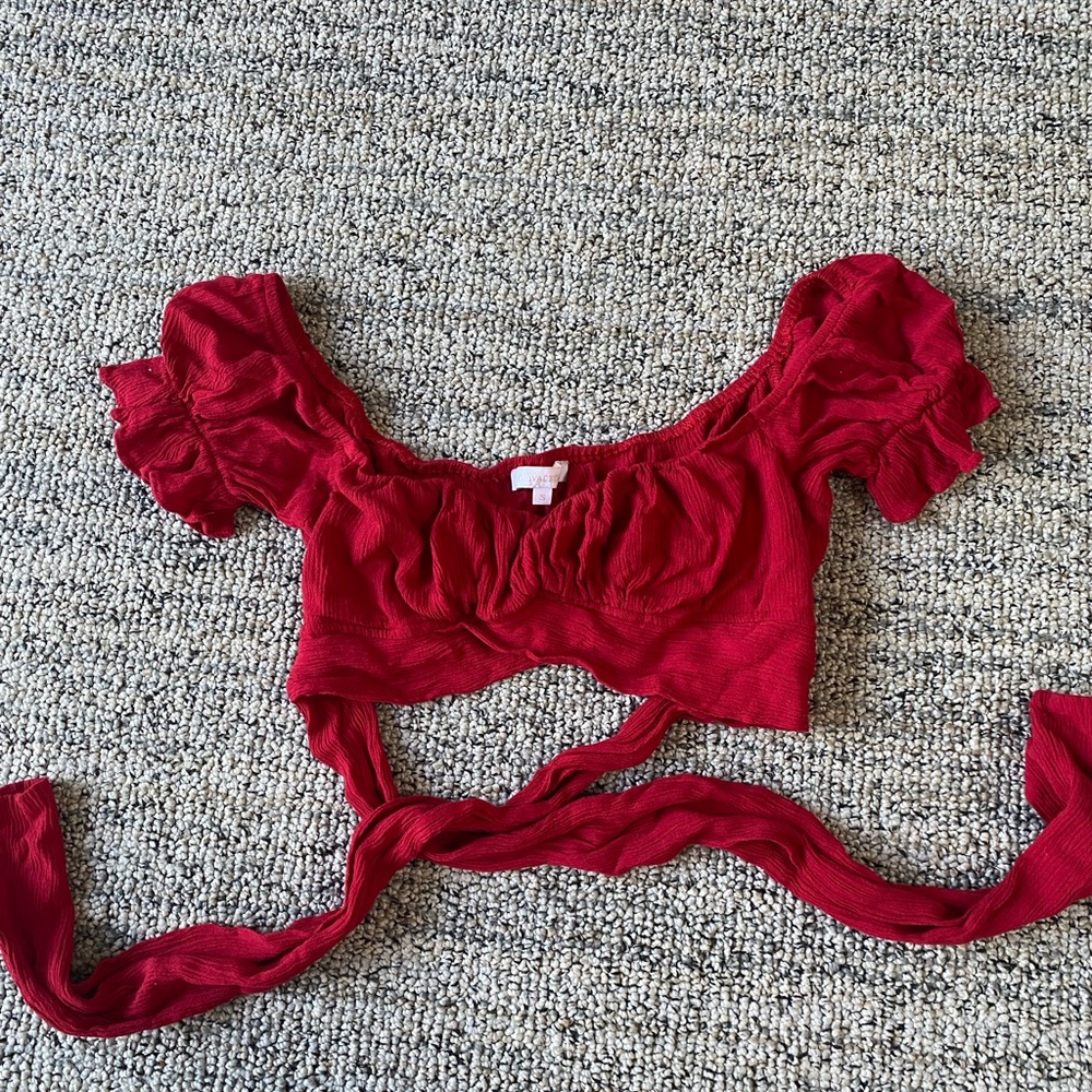 Cute red crop top